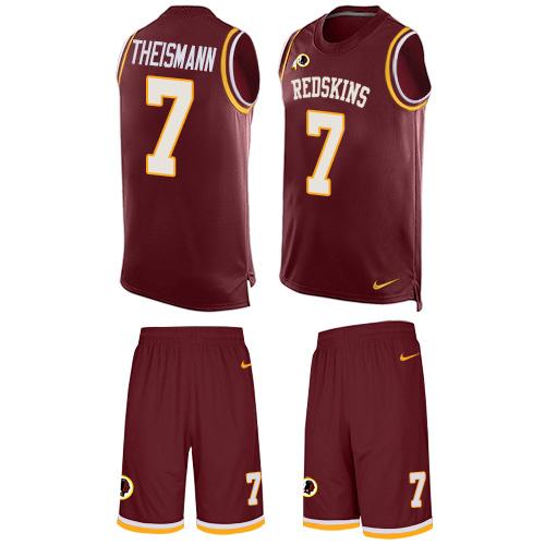 Nike Redskins #7 Joe Theismann Burgundy Red Team Color Men's Stitched NFL Limited Tank Top Suit Jersey